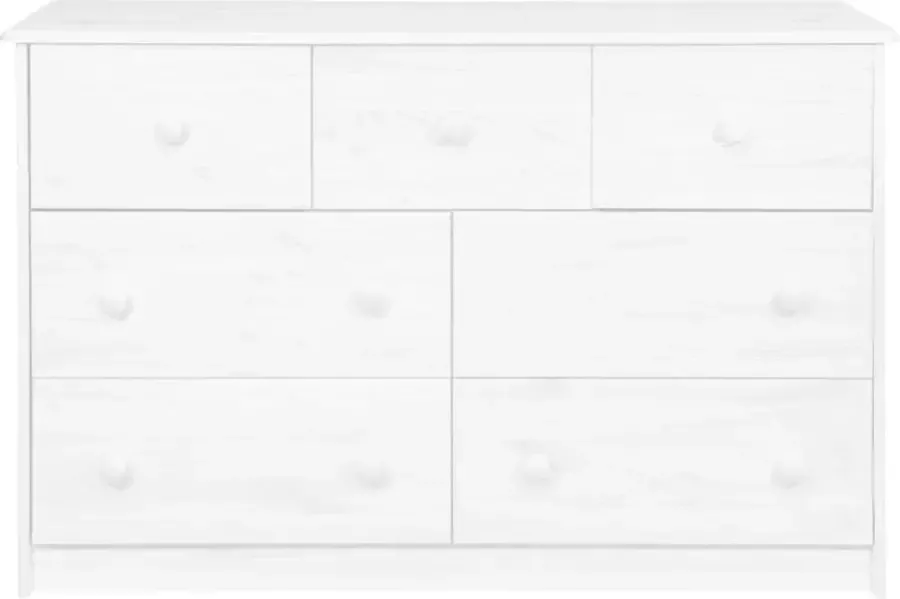 Maison Exclusive Dressoir met 7 lades 113x35x73 cm massief grenenhout wit
