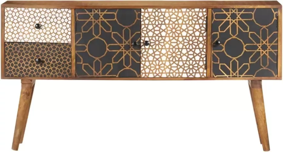 Maison Exclusive Dressoir met geprint patroon 130x30x70 cm massief mangohout