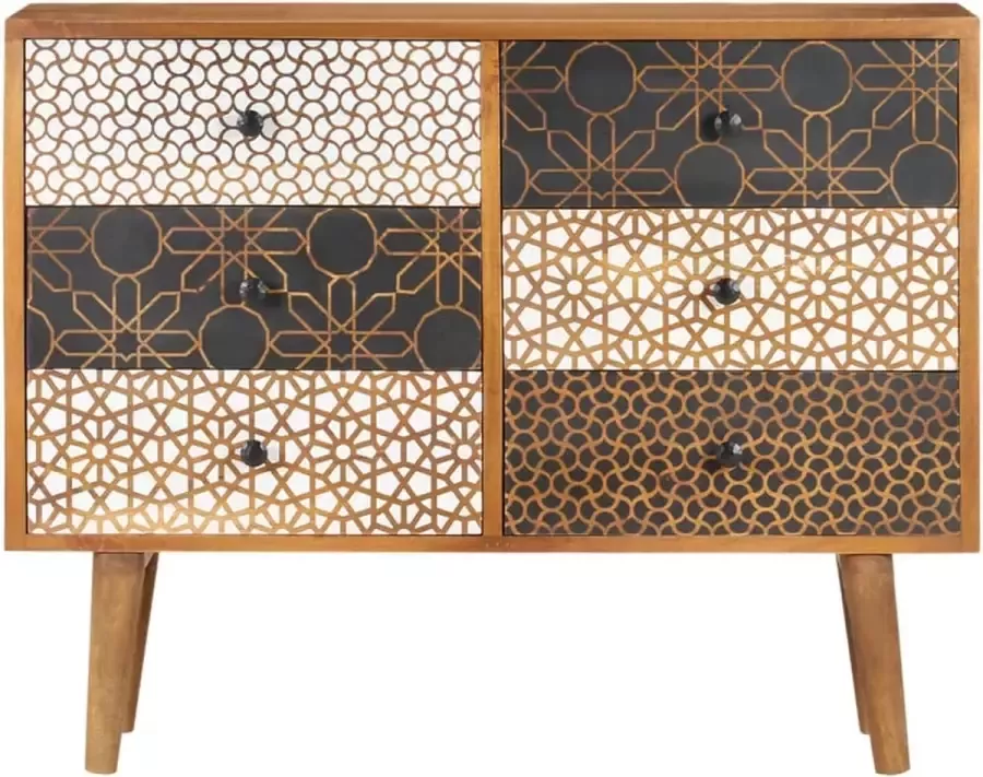 Maison Exclusive Dressoir met geprint patroon 90x30x70 cm massief mangohout