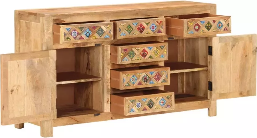 Maison Exclusive Dressoir met keramische tegels 140x40x80 cm massief mangohout