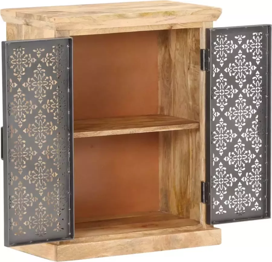 Maison Exclusive Dressoir met stalen deuren 60x35x75 cm massief mangohout