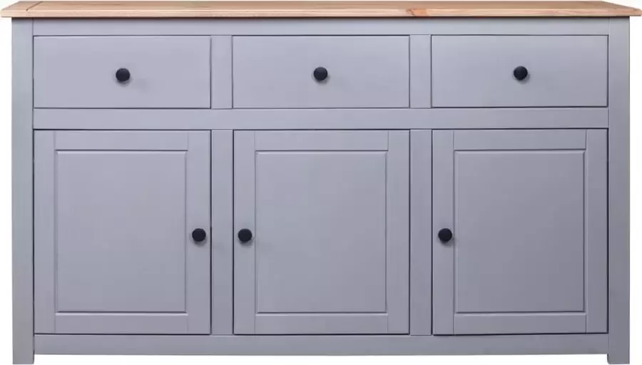Maison Exclusive Dressoir Panama Range 135x40x80 cm massief grenenhout grijs