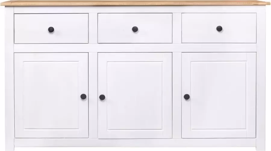 Maison Exclusive Dressoir Panama Range 135x40x80 cm massief grenenhout wit