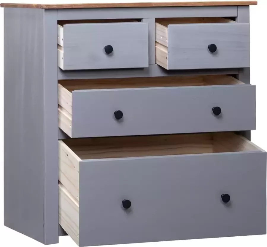 Maison Exclusive Dressoir Panama Range 80x40x83 cm grenenhout grijs