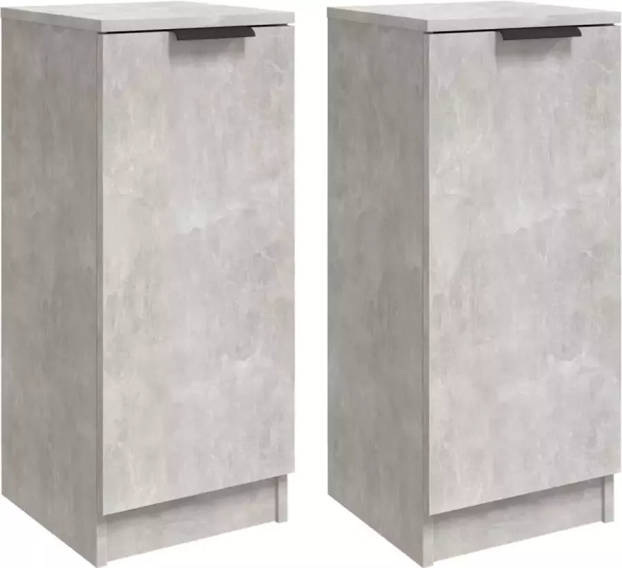 Maison Exclusive Dressoirs 2 st 30x30x70 cm bewerkt hout betongrijs - Foto 2