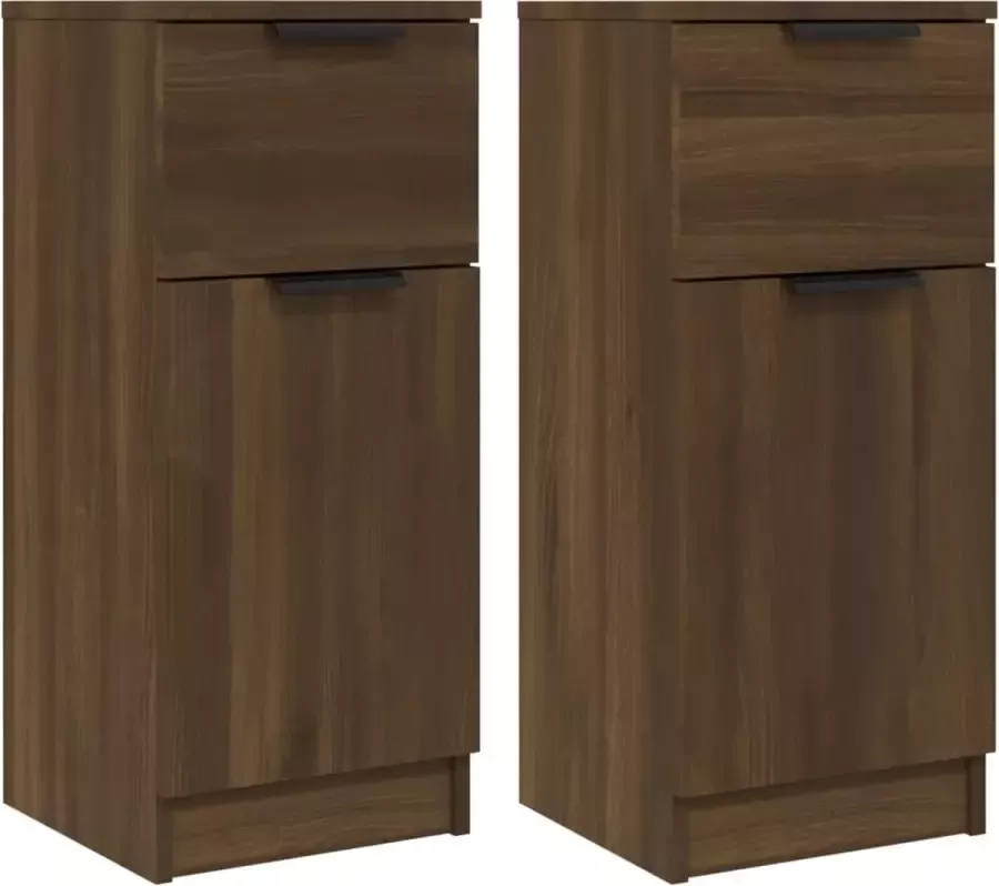 Maison Exclusive Dressoirs 2 st 30x30x70 cm bewerkt hout bruineikenkleurig - Foto 2