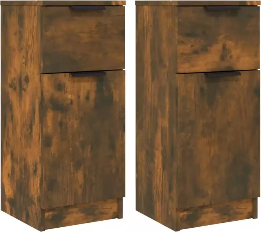 Maison Exclusive Dressoirs 2 st 30x30x70 cm bewerkt hout gerookt eikenkleurig - Foto 3