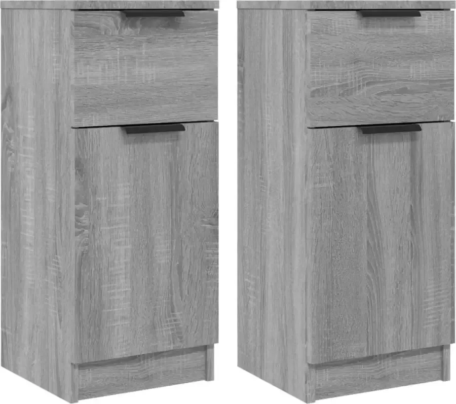 Maison Exclusive Dressoirs 2 st 30x30x70 cm bewerkt hout grijs sonoma eikenkleur - Foto 3