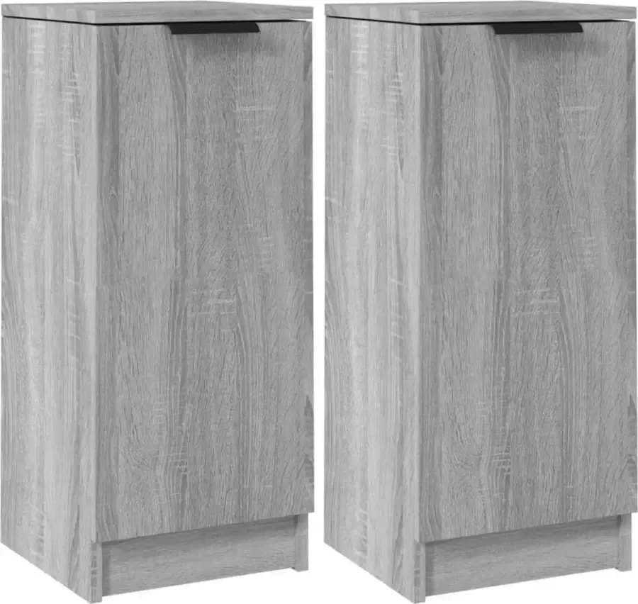 Maison Exclusive Dressoirs 2 st 30x30x70 cm bewerkt hout grijs sonoma eikenkleur - Foto 4