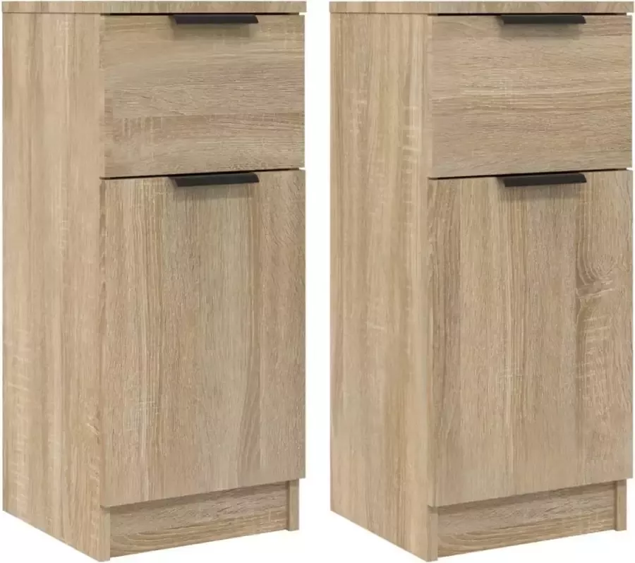 Maison Exclusive Dressoirs 2 st 30x30x70 cm bewerkt hout sonoma eikenkleurig