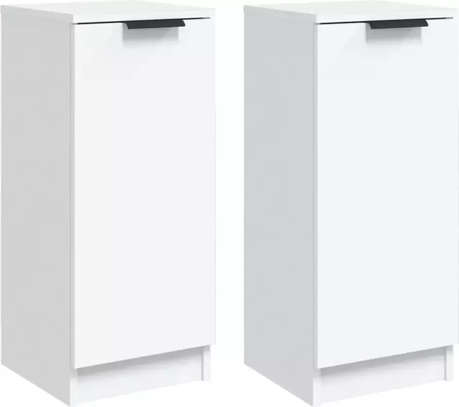 Maison Exclusive Dressoirs 2 st 30x30x70 cm bewerkt hout wit - Foto 2