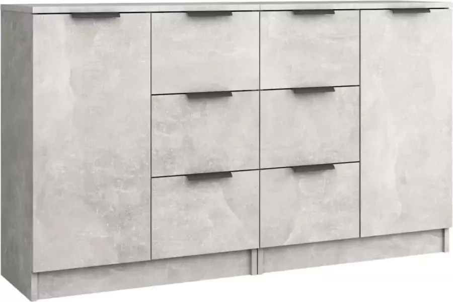Maison Exclusive Dressoirs 2 st 60x30x70 cm bewerkt hout betongrijs - Foto 1