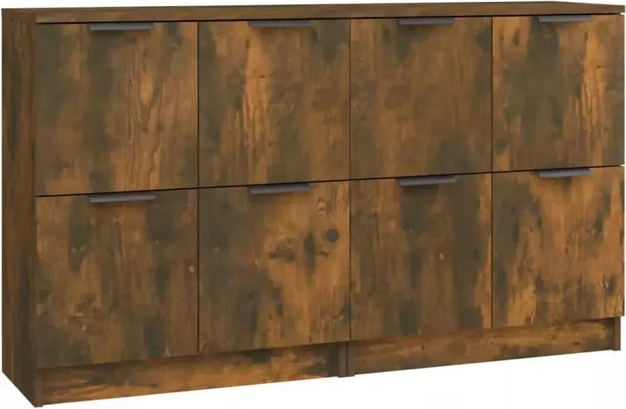 Maison Exclusive Dressoirs 2 st 60x30x70 cm bewerkt hout gerookt eikenkleurig