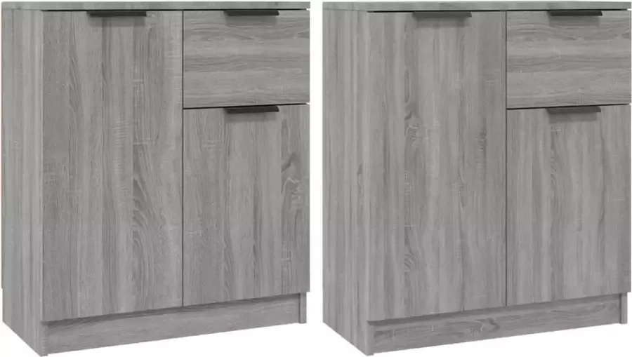 Maison Exclusive Dressoirs 2 st 60x30x70 cm bewerkt hout grijs sonoma eikenkleur - Foto 2