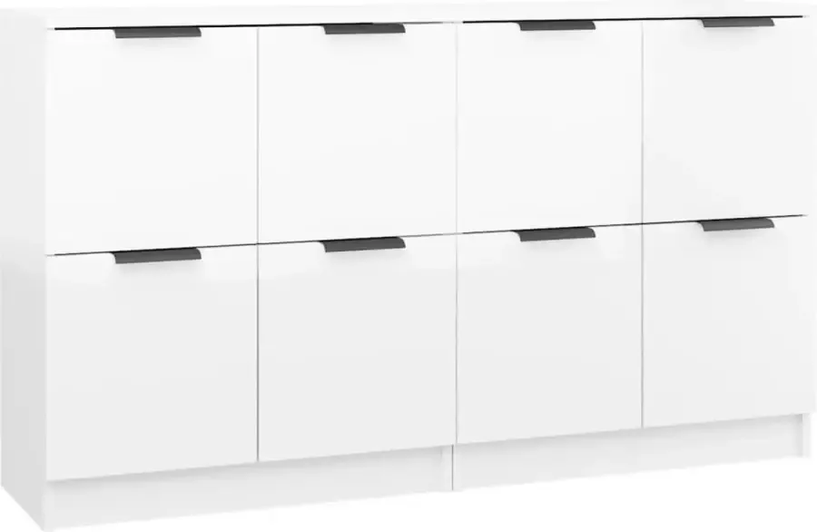 Maison Exclusive Dressoirs 2 st 60x30x70 cm bewerkt hout hoogglans wit