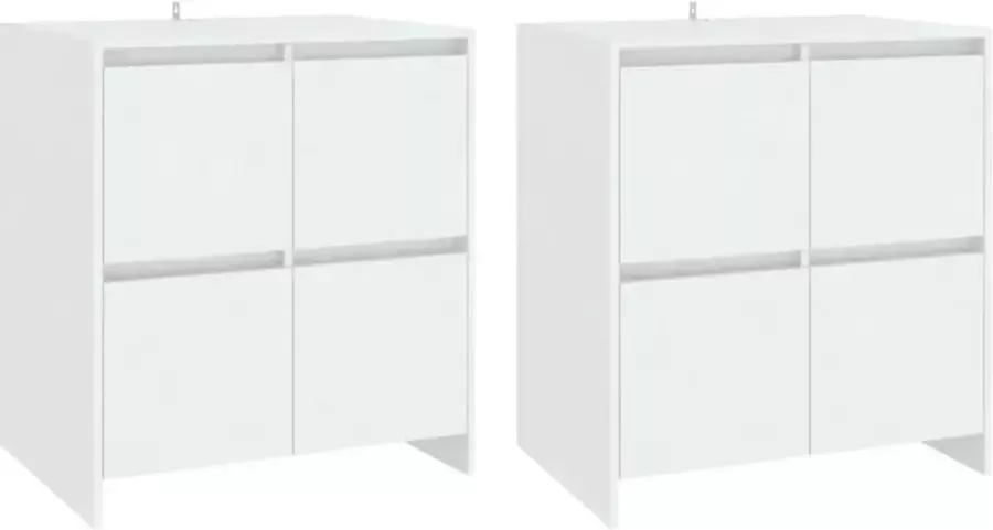 Maison Exclusive Dressoirs 2 st 70x41x75 cm bewerkt hout wit