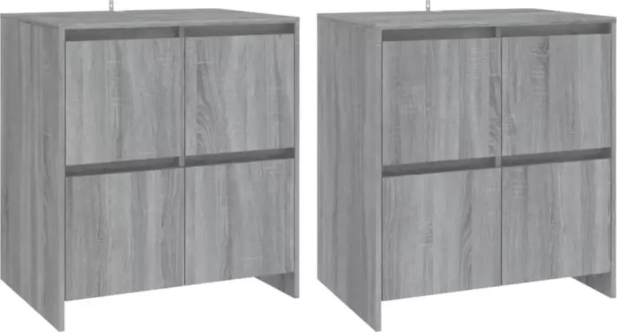 Maison Exclusive Dressoirs 2 st 70x41x75 cm spaanplaat grijs sonoma eikenkleurig