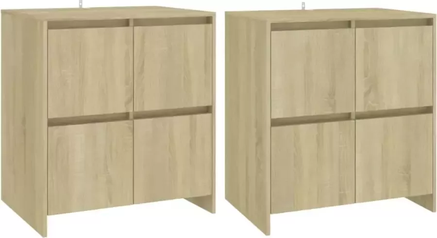 Maison Exclusive Dressoirs 2 st 70x41x75 cm spaanplaat sonoma eikenkleurig