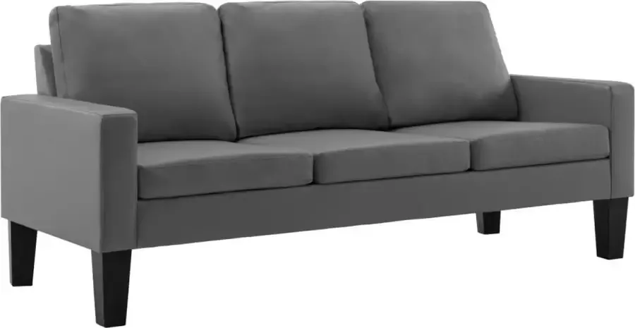 Maison Exclusive Driezitsbank kunstleer grijs