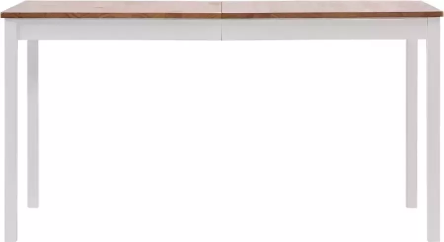 Maison Exclusive Eettafel 140x70x73 cm grenenhout wit en bruin