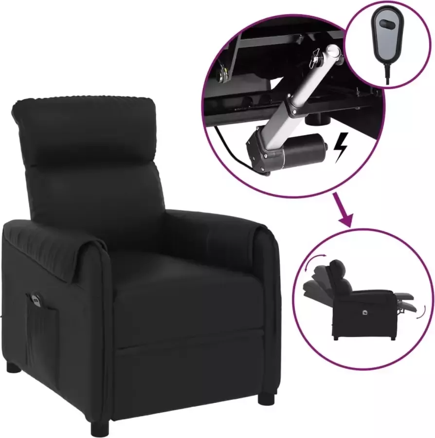 Maison Exclusive Fauteuil elektrisch verstelbaar kunstleer zwart