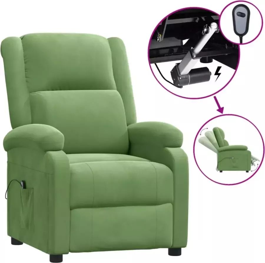 Maison Exclusive Fauteuil verstelbaar elektrisch fluweel lichtgroen