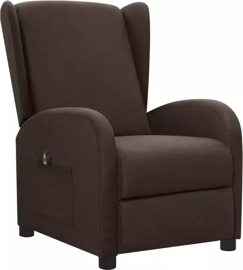 Maison Exclusive Fauteuil verstelbaar elektrisch stof donkerbruin