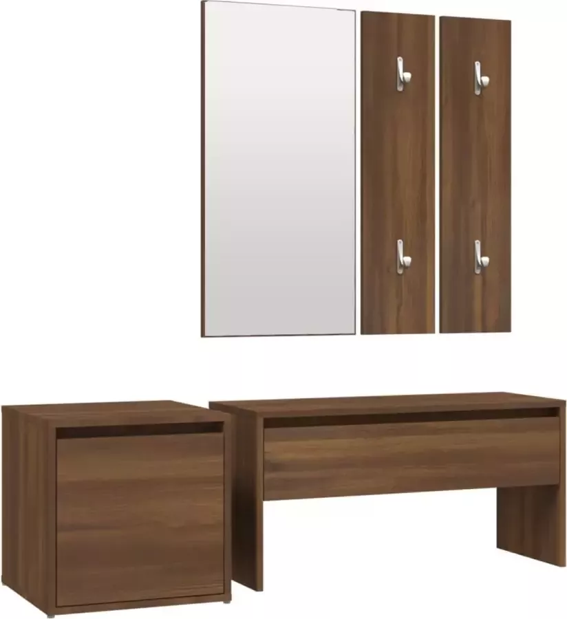 Maison Exclusive Halmeubelset bewerkt hout bruineikenkleurig