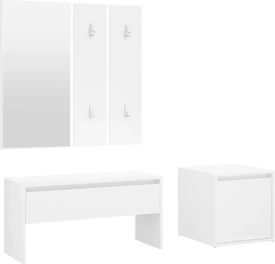 Maison Exclusive Halmeubelset bewerkt hout wit