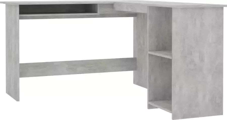 Maison Exclusive Hoekbureau L-vormig 120x140x75 cm bewerkt hout betongrijs