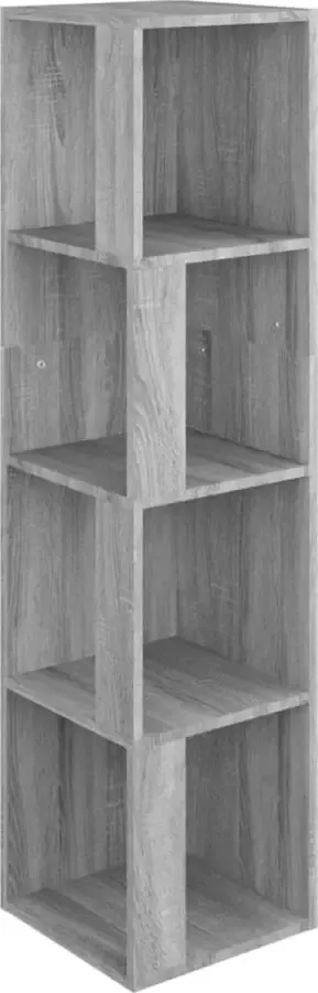 Maison Exclusive Hoekkast 33x33x132 cm bewerkt hout grijs sonoma eikenkleurig