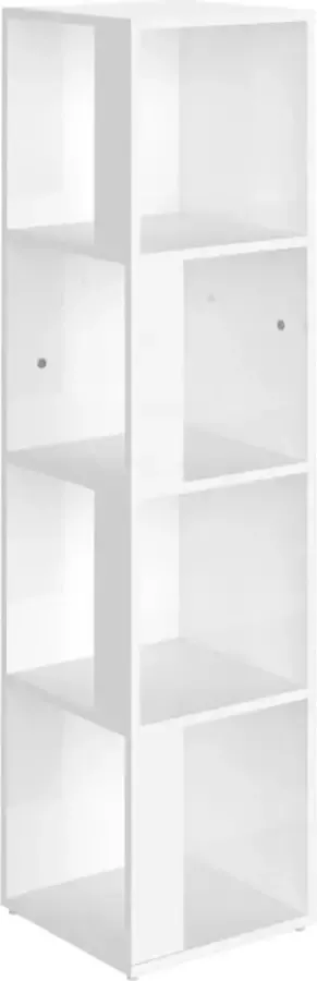 Maison Exclusive Hoekkast 33x33x132 cm spaanplaat hoogglans wit