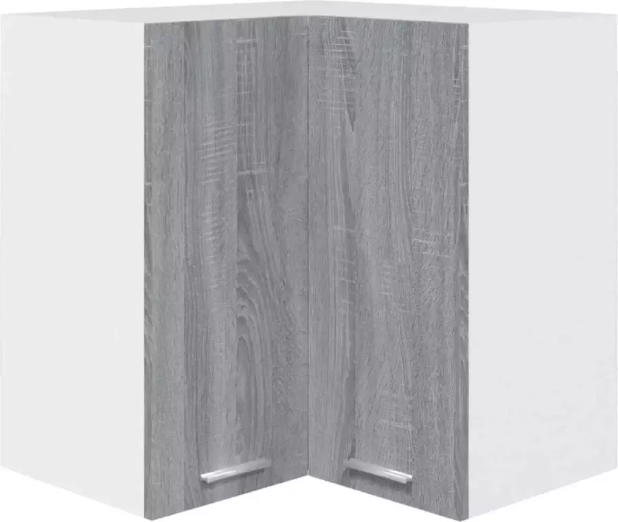 Maison Exclusive Hoekkast hangend 57x57x60 cm bewerkt hout grijs sonoma eiken