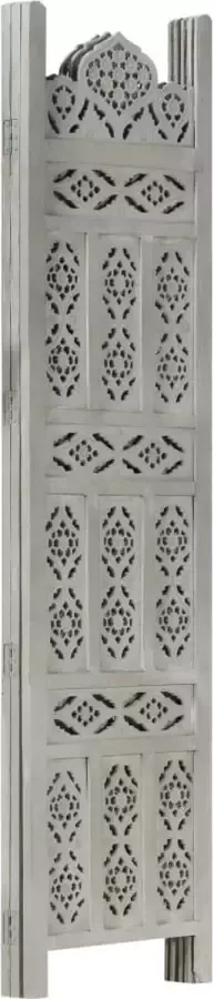Maison Exclusive Kamerscherm 3 panelen handgesneden 120x165 cm mangohout grijs