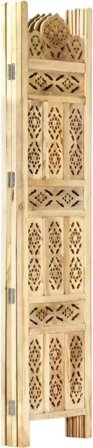 Maison Exclusive Kamerscherm 4 panelen handgesneden 160x165 cm massief mangohout