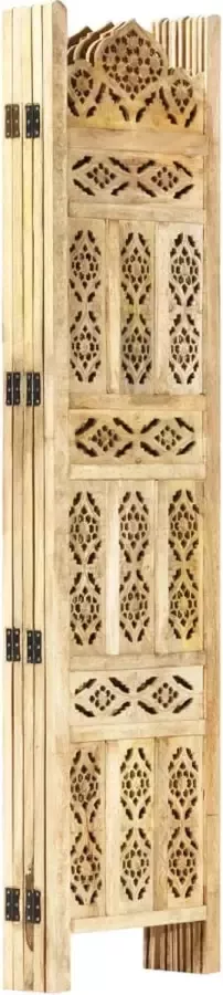 Maison Exclusive Kamerscherm 5 panelen handgesneden 200x165 cm massief mangohout