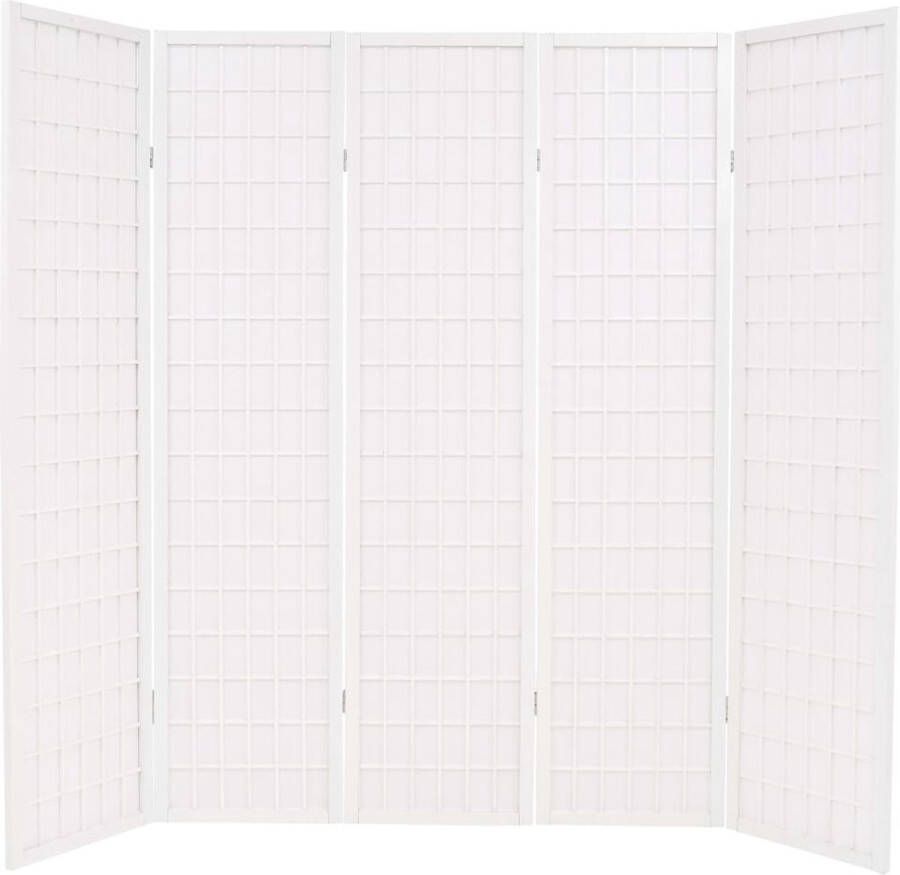 Maison Exclusive Kamerscherm inklapbaar Japanse stijl 200x170 cm wit
