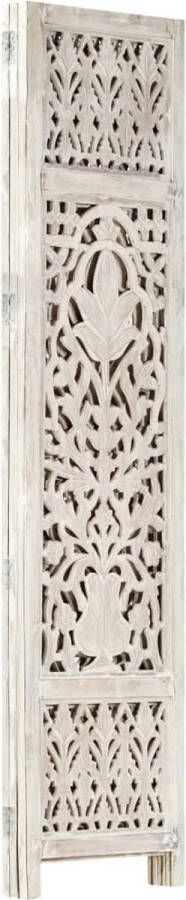 Maison Exclusive Kamerscherm met 3 panelen handgesneden 120x165 cm mangohout wit