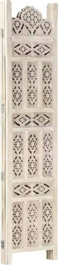 Maison Exclusive Kamerscherm met 3 panelen handgesneden 120x165 cm mangohout wit