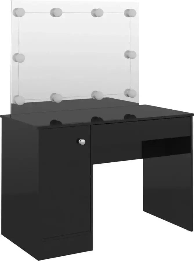Maison Exclusive Kaptafel met LED's 110x55x145 cm MDF glanzend zwart