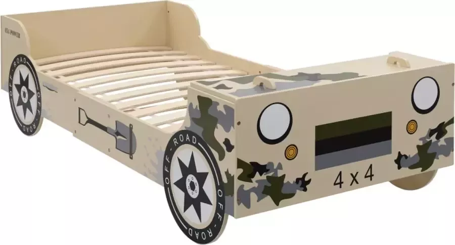 Maison Exclusive Kinderbed terreinwagen 90x200cm camouflage