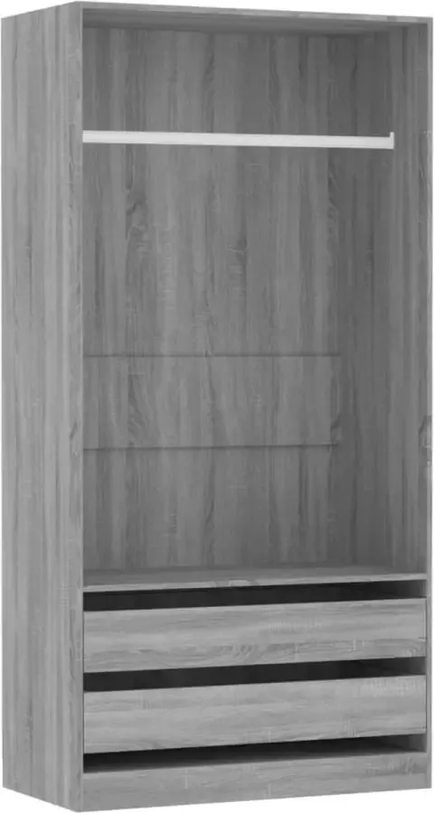 Maison Exclusive Kledingkast 100x50x200 cm bewerkt hout grijs sonoma eikenkleur