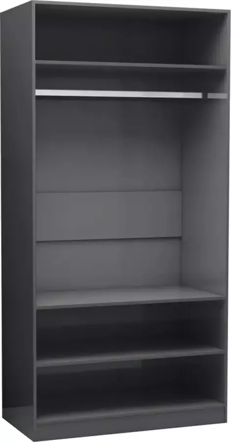 Maison Exclusive Kledingkast 100x50x200 cm bewerkt hout hoogglans grijs