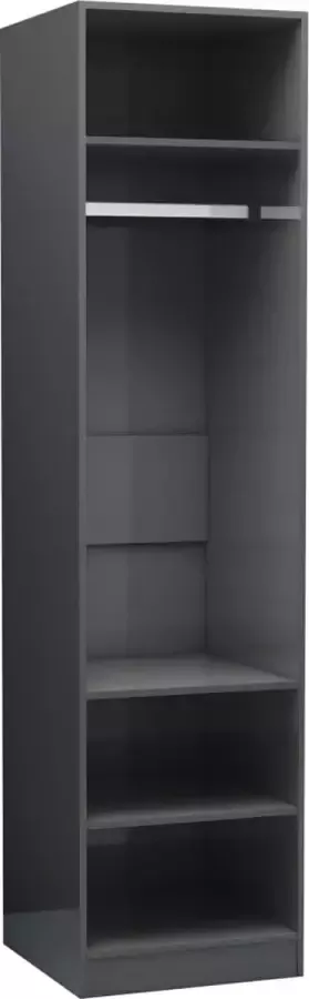 Maison Exclusive Kledingkast 50x50x200 cm bewerkt hout hoogglans grijs