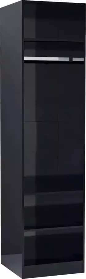 Maison Exclusive Kledingkast 50x50x200 cm bewerkt hout hoogglans zwart