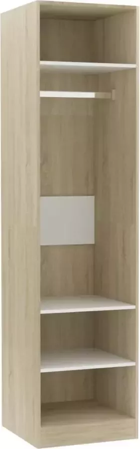 Maison Exclusive Kledingkast 50x50x200 cm bewerkt hout wit en sonoma eiken