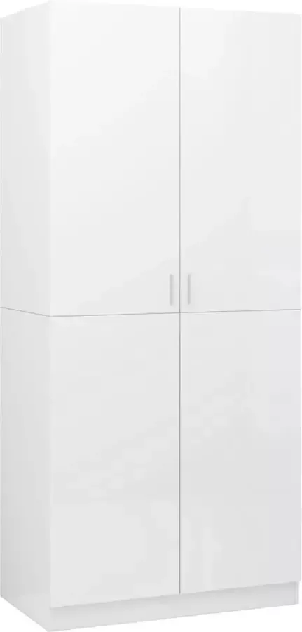 Maison Exclusive Kledingkast 90x52x200 cm bewerkt hout hoogglans wit