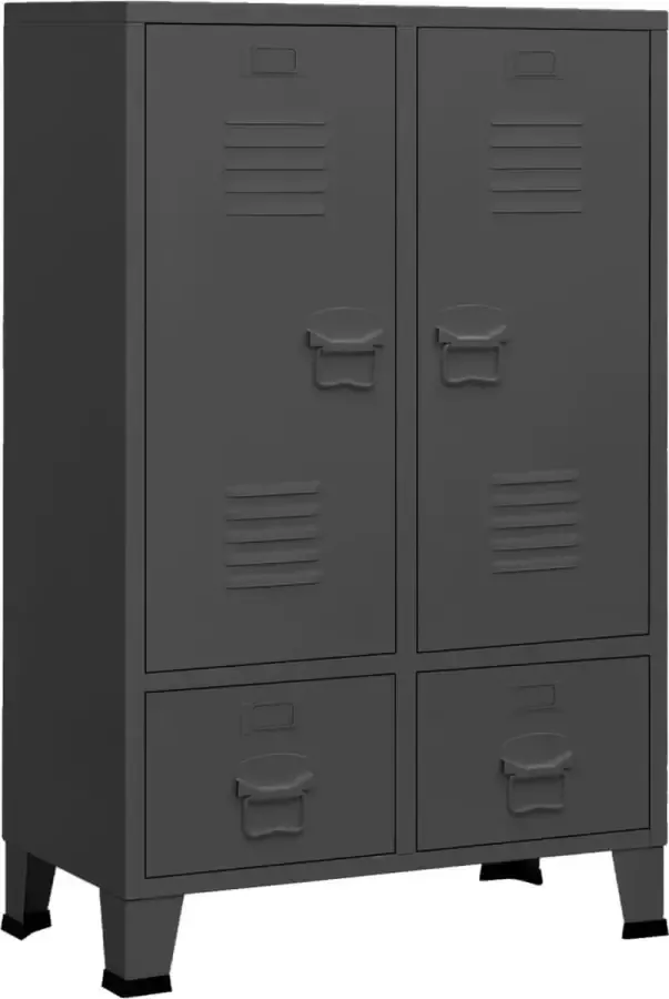 Maison Exclusive Kledingkast industrieel 67x35x107 cm staal antracietkleurig