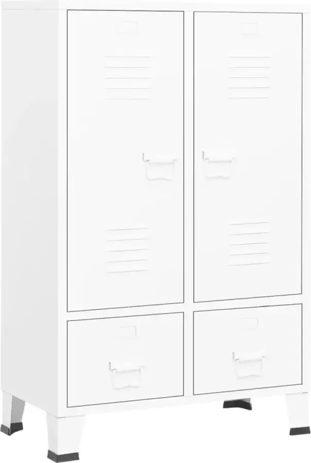 Maison Exclusive Kledingkast industrieel 67x35x107 cm staal wit