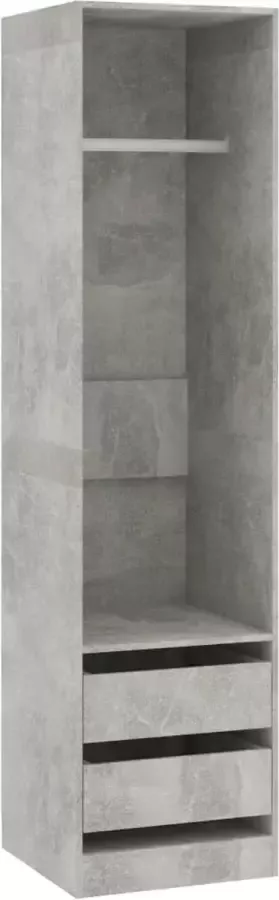 Maison Exclusive Kledingkast met lades 50x50x200 cm bewerkt hout betongrijs